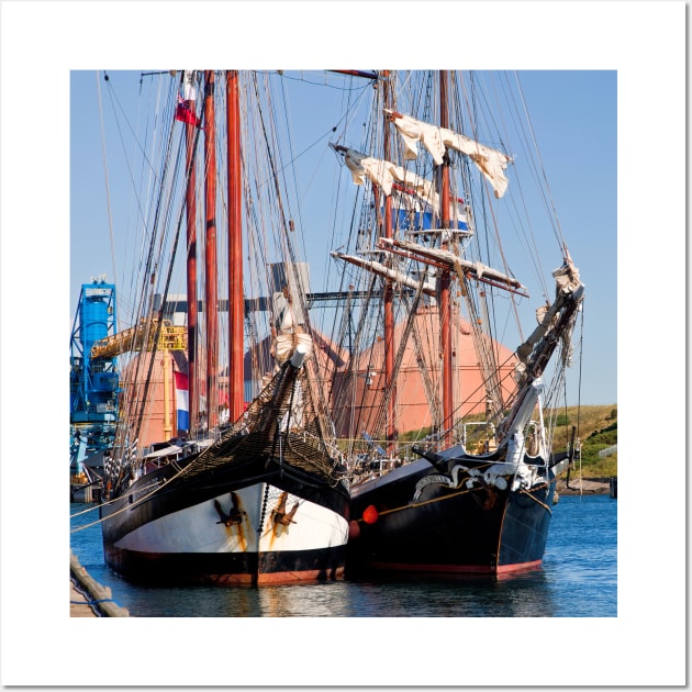 Tall Ships on the River Blyth Wall Art by Violaman